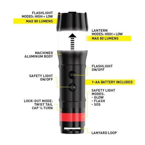 Nite Ize - світлодіодний міні-ліхтарик Latarka Radiant® 3-в-1™ - Czarny - NL1B-01-R7
