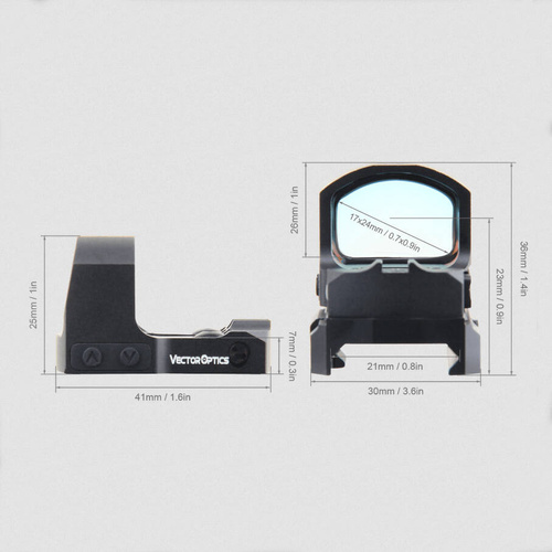 Vector Optics - Відкритий коліматор Frenzy-S 1x17x24 SAS - MAG/RMS - Picatinny - SCRD-62