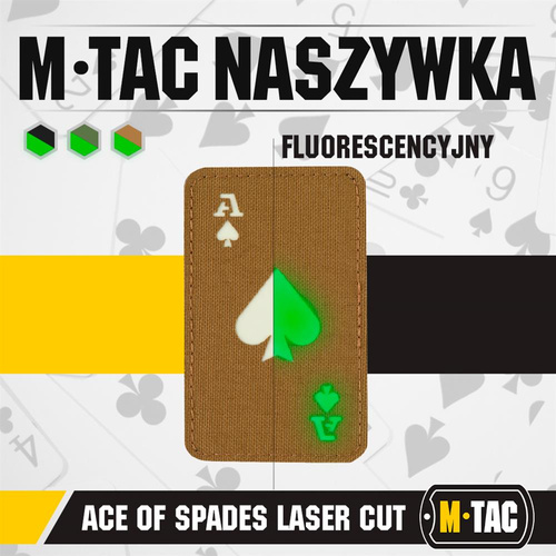 M-Tac - нашивка піковий туз - Cordura 500D - койот / флуоресцентний - 51109599 - 51109599
