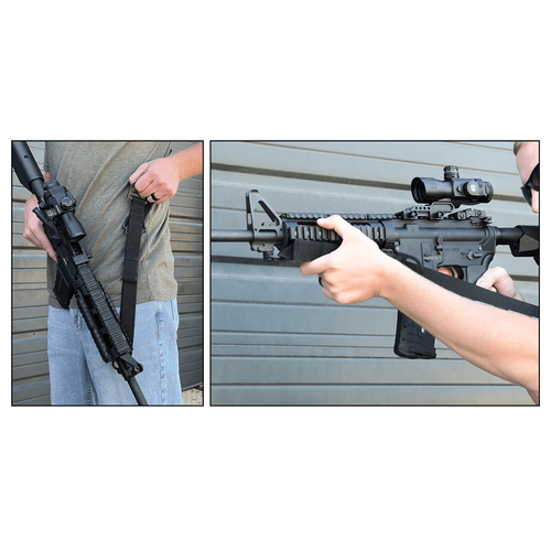 UTG - Строп для пістолета QD Bungee Sling - 1-точковий - чорний - PVC-GB507B