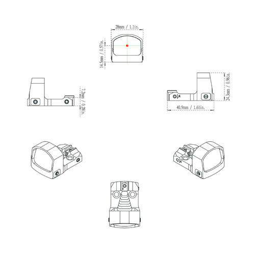 Vector Optics - Коліматор Frenzy-S 1x17x24 MIC - 3MOA Dot + 50MOA Circle - Weaver - чорний - SCRD-M43