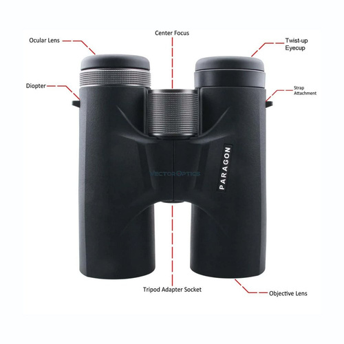 Vector Optics - Тактичний бінокль Paragon 8x42 з кейсом - Black - SCBO-03