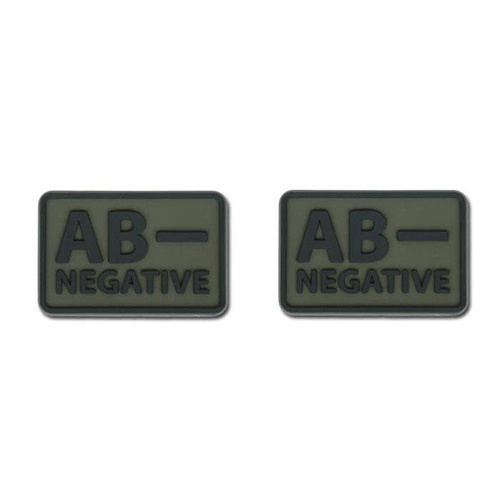 Helikon - Naszywka PVC - Grupa Krwi - AB- NEG - Olive Green - 2szt.