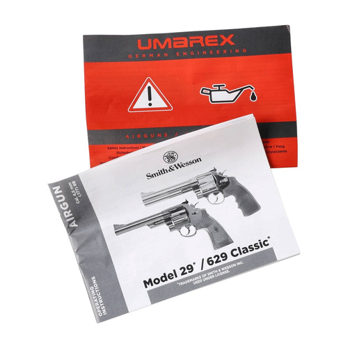 Umarex - Пневматичний револьвер Smith&Wesson 629 Trust Me CO2 - 4,5 мм - сріблястий/білий - 5.8175