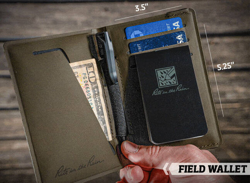 Rite in the Rain - Водонепроникний гаманець Monsoon Field Wallet - оливковий/чорний - P971-M