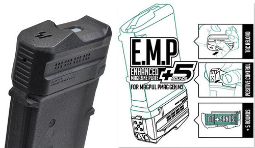 Strike Industries - Покращена магазинна пластина Stopka magazynka +5 - PMAG M3 - Czarny - SI-EMP+5-BK