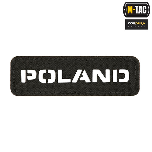 M-Tac - Нашивка Польща 25х80 - Laser Cut - Чорний / білий - 51001002