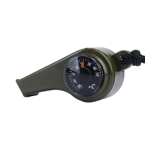 Mil-Tec - Свисток для виживання - Компас - Термометр - Зелений - 16327000