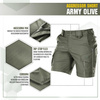 M-Tac - Тактичні шорти Aggressor - Polycotton - Rip-Stop - Army Olive - 20018062.