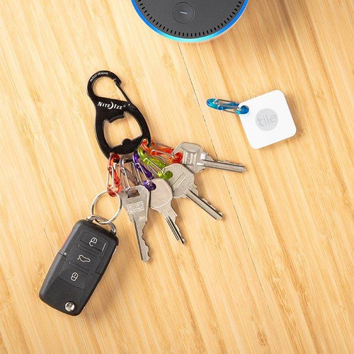 Nite Ize - Карабін для ключів KeyRack+™ S-Biner® з відкривачкою - чорний - KRB2-01-R6