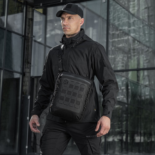M-Tac - Вертикальна сумка-кишеня Vertical Laser Cut Hex - чорна - 10241002