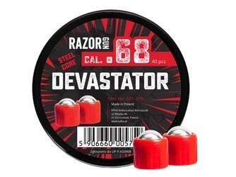 RazorGun - Kule stalowe RAM Steel Core Devastator kal. .68 do Umarex T4E HDS 68 - 40 szt.