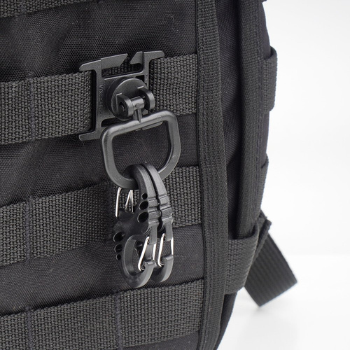 Mil-Tec - Набір тримачів D-образних кілець для строп Molle з гачками-фіксаторами - чорний - 13457602