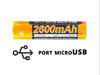 Fenix - Li-ion 18650 2600mAh 3,6V - USB - ARB-L18-2600U