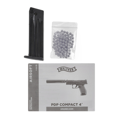 Umarex - Репліка пістолета ASG Walther PDP Compact 4" - 6 мм - пружинний - чорний - 2.5110 - 2.5110