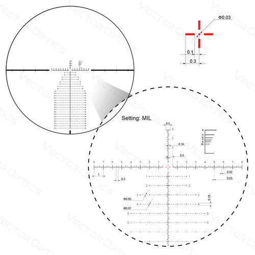 Vector Optics - Підзорна труба Continental 5 - 30 x 56 - 34 мм - Перша фокусна площина - SCFF-41 