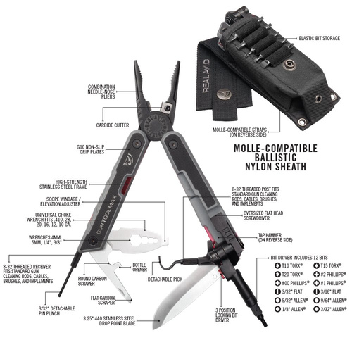 Real Avid - Технічне обслуговування багатофункціонального пістолета Gun Tool Max - чорний - AVGTMAX