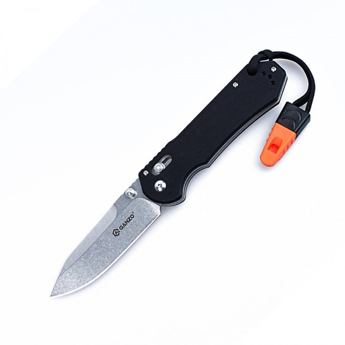 Ganzo - Складаний ніж зі свистком - 440C - чорний - G7452-BK-WS