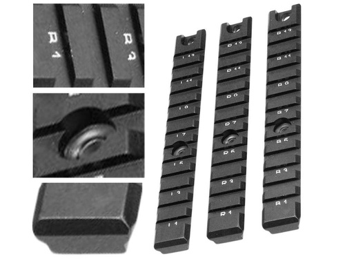 Leapers - Набір рейок Picatinny/Weaver Deluxe - 3 штуки - авіаційний алюміній - MNT-P505