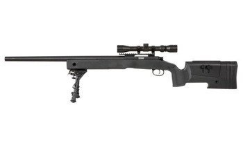 Specna Arms - Replika karabinu wyborowego SA-S02 CORE™ z lunetą i dwójnogiem - Czarny