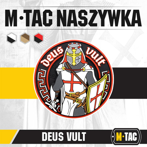 M-Tac - Нашивка Deus Vult - 3D PVC - білий/червоний - 51116000