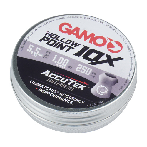 Gamo - Diabolo Pellets AccuTek Hollow Point 10X - калібр 5,5 мм - 250 штук - 6322547-AK