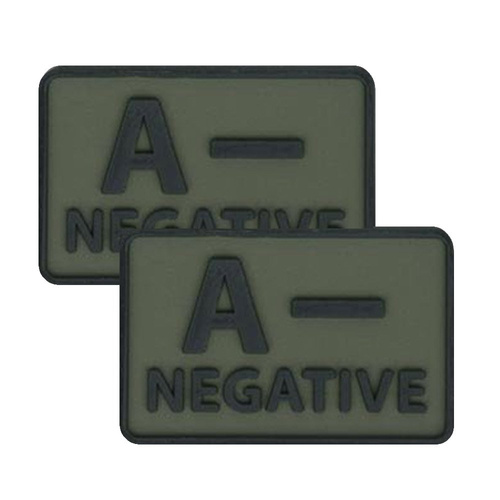 Helikon - Naszywka PVC - Grupa Krwi - A- NEG - Olive Green - 2szt.