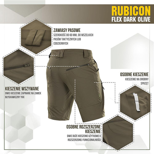 M-Tac - Тактичні шорти Rubicon Flex - 4-Way Stretch - YKK - Dark Olive - 20070048