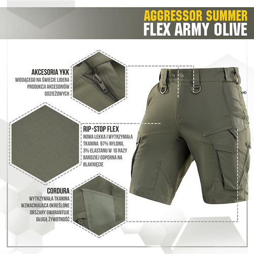 M-Tac - Тактичні шорти Aggressor Summer Flex - Army Olive - 20472062