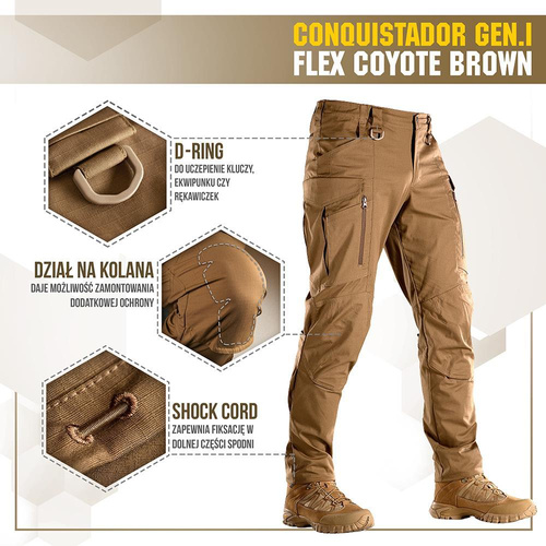 Штани тактичні M-Tac - Conquistador Gen.I Flex - Ripstop - Coyote - 20059017.