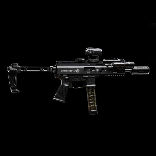Strike Industries - Адаптер задньої пластини Picatinny для Stribog SP-9 Strike - Чорний - SI-SP9-PSA-BK