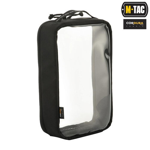 M-Tac - Elite Small прозорий органайзер - 22 х 14 см - чорний - 10147002-S