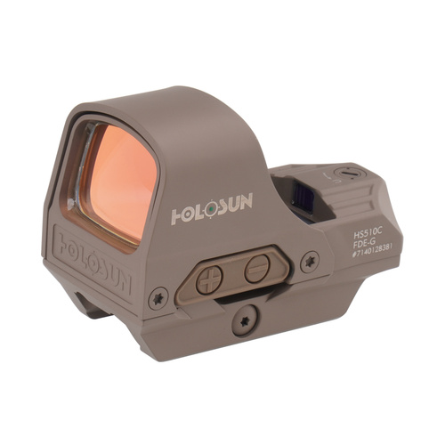 Holosun - HS510C Multi Reticle Sight - Зелена точка - Сонячна панель - FDE - HS510C-FDE-G