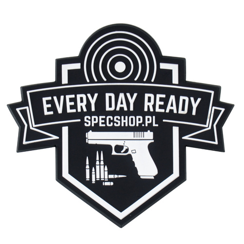SpecShop.pl - Тактична нашивка на липучці - Щит - чорна - 67x70 мм.
