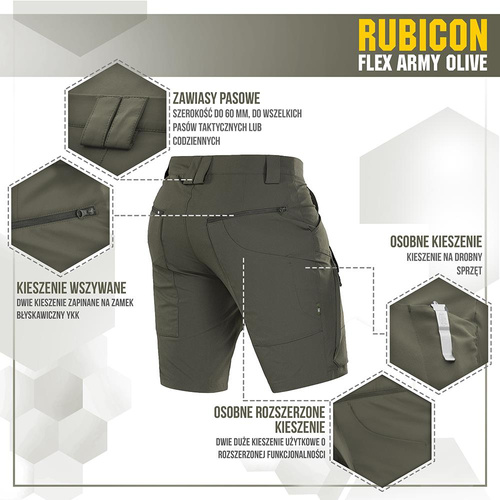 M-Tac - Тактичні шорти Rubicon Flex - 4-Way Stretch - YKK - Army Olive - 20070062
