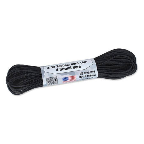 Atwood Rope MFG - Тактичний шнур 3/32 - 2,2 мм - Чорний - 30,48м
