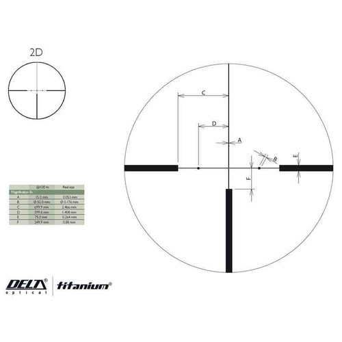 Delta Optical - оптичний приціл Titanium 2.5-15x50 HD 2D - DO-2448