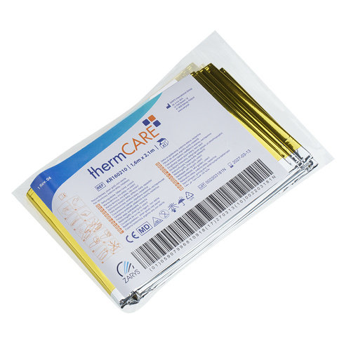 Zarys - Термоковдра / фольга NRC thermCARE - срібло і золото - 210x160 см - KR160210