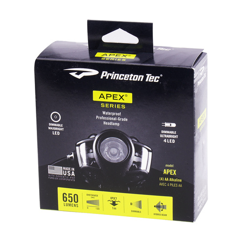 Princeton Tec - Налобний ліхтар Apex® - 650 лм - чорний - APX21-BK/DK