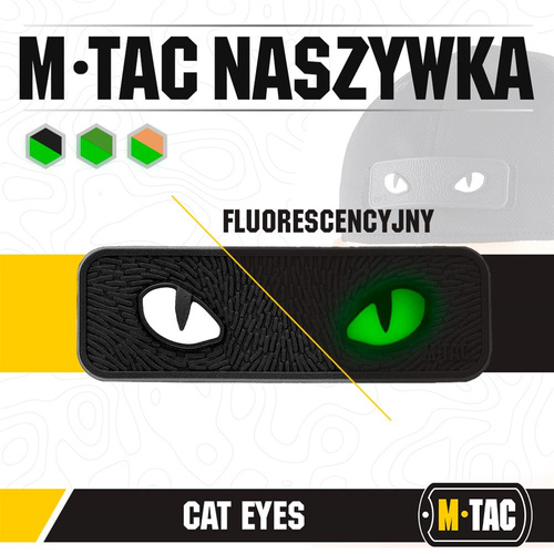 M-Tac - 3D ПВХ Нашивка "Котячі очі" - чорний / флуоресцентний - 51114002