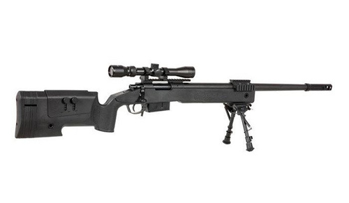 Specna Arms - Replika karabinu snajperskiego SA-S03 CORE™ z lunetą i dwójnogiem - Czarny