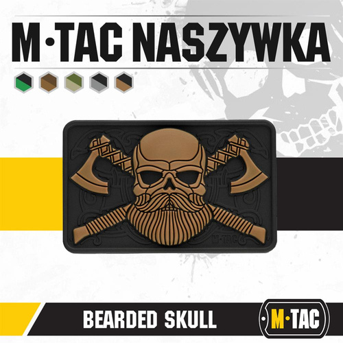 M-Tac - 3D нашивка - Бородатий череп - чорний / койот - 51113205