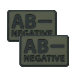 Helikon - Naszywka PVC - Grupa Krwi - AB- NEG - Olive Green - 2szt.