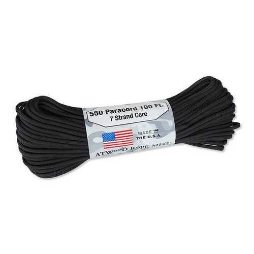 Atwood Rope MFG - Paracord 550-7 - 4 мм - чорний - 30,48м