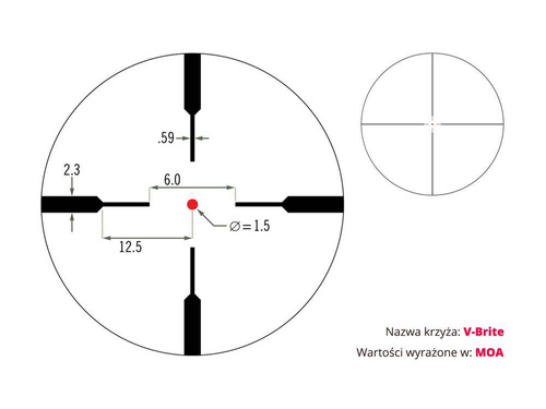 Vortex Optics - Biegowa Crossfire II 1-4x24 - 30 мм - V-Brite - Друга фокусна площина - CF2-31037