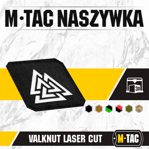 M-Tac - Квадратна нашивка Laser cut Valknut - чорний - 51162299