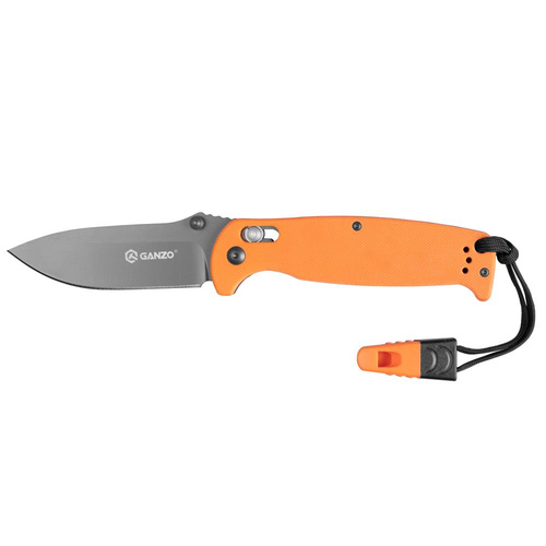 Ganzo - G7413 EDC Складаний ніж зі свистком - G-Lock - Помаранчевий - G7413-OR-WS