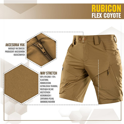 M-Tac - Тактичні шорти Rubicon Flex - 4-Way Stretch - YKK - Coyote - 20070005