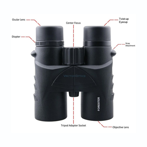 Vector Optics - Мисливський бінокль Forester 10x42 з чохлом - Black - SCBO-02
