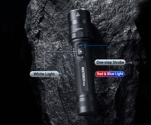 NEXTorch - Світлодіодний тактичний ліхтар P84 з акумулятором 4800 mAh - 3000 лм - чорний - P84